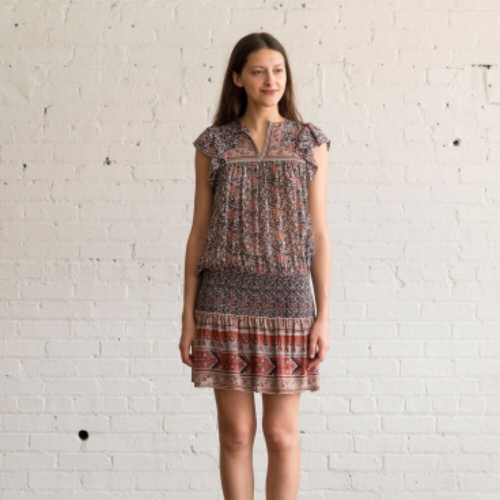 Ulla Johnson Simone Floral Print Silk Cap Dress Size 8